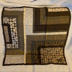 New COACH Signature Print Silk Square Scarf